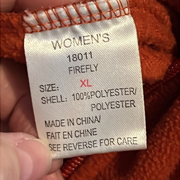 Women's Woolrich Vintage Fleece Vest Size‎ XL Rust/Orange Zip Up Firefly - Picture 4 of 6